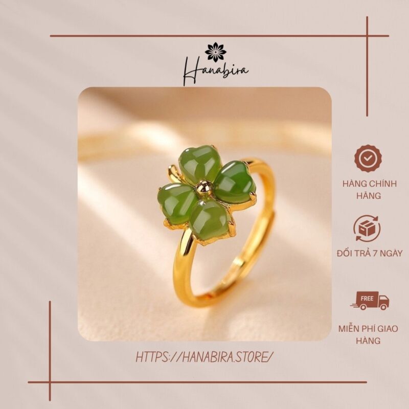 Những mẫu nhẫn nữ đẹp nhất- nhẫn hình lá mạ vàng