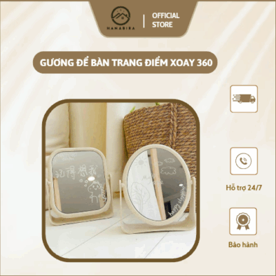 Gương Để Bàn Trang Điểm 2 Mặt Xoay 360 – Thấu Hiểu Nét Đẹp Từng Chi Tiết!